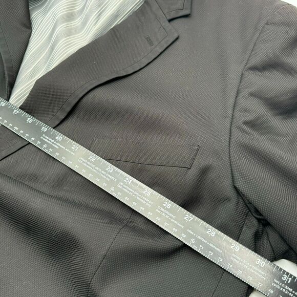 CARAVELLI Men's 2 Piece Black Formal‎ Suit Set Jacket 58 Long Pants 54" Waist - Picture 10 of 16